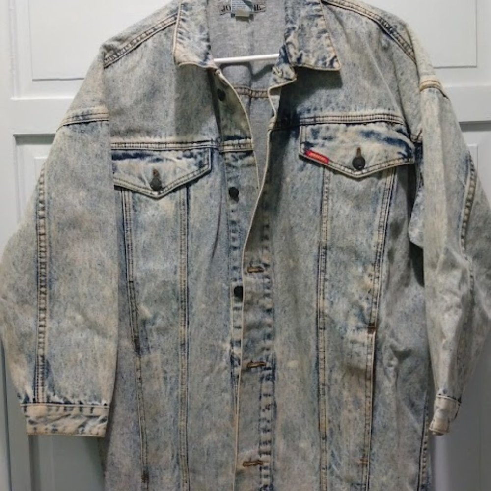 VINTAGE 80s/90s ACID WASH DENIM 3/4 Sleeve Jacket